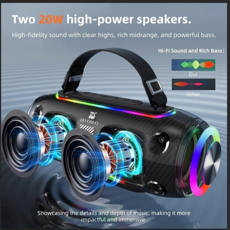 GŁOŚNIK KARAOKE BEZPRZEWODOWY BLUETOOTH LILUOSUO NR-8806 USB +2 MIKROFONY