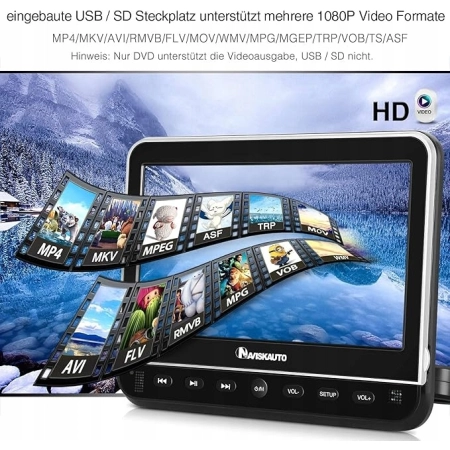 NAVISKAUTO BN1094B 11,2''system rozrywki multimedialnej odtwarzacz DVD