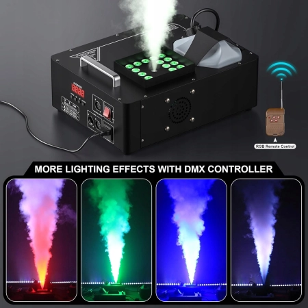 PIONOWA Maszyna do dymu 1800W LED RGB + PILOT ZQ10138 Uking
