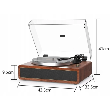 Gramofon HQ-KZ001 Retro Winyl Retrolife Głośniki Bluetooth Drewno