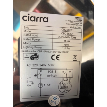 CIARRA CBCS6201 A++ okap kuchenny 60 cm piramida obieg powietrza 370 m³/h