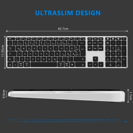 Klawiatura bezprzewodowa Jelly Comb K62B3 2.4GHz Ultra Slim QWERTZ Niemieck