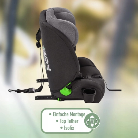 FableKids NALA fotelik samochodowy szary | Isofix, i-Size 76-150 cm, 3-punk
