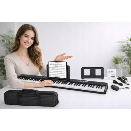 Pianino składane 88 klawiszy Lekato FP-10 Bluetooth MIDI przenośne