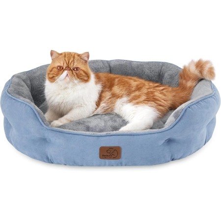 BEDSURE Legowisko Pranie 63x53x20cm Dwustronna Poduszka Niebieskie