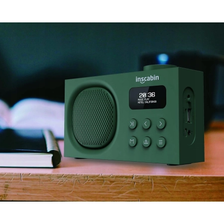RADIO CYFROWE INSCABIN P2 DAB+ FM BLUETOOTH BUDZIK USB ZIELONE