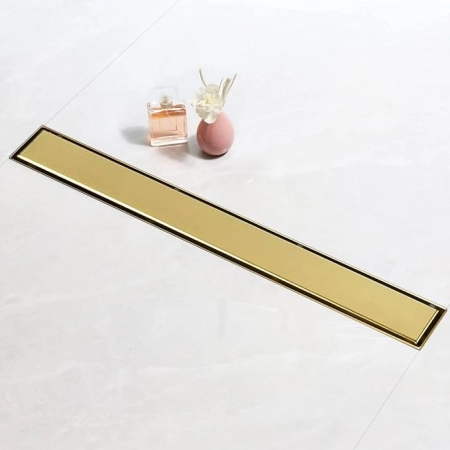 SaniteModar odpływ podłogowy ze stali nierdzewnej 94 cm, złota płytka