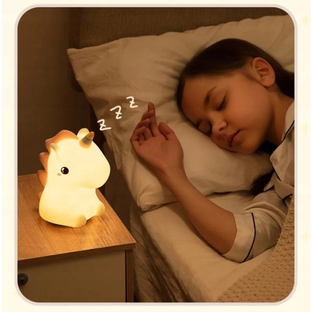 Silikonowa lampka nocna LED RGB dla dzieci w kształcie jednorożca