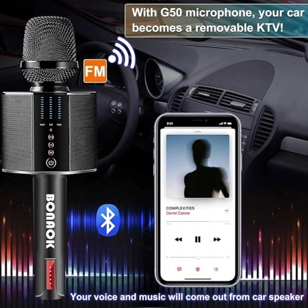 Mikrofon karaoke BONAOK G50 z Bluetooth i głośnikiem
