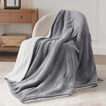 Koc Bedsure polar 150 cm x 130 cm szary