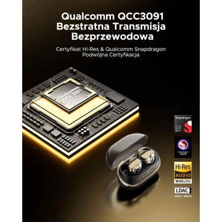 SoundPEATS H3 słuchawki bezprzewodowe LDAC aptX Lossless ANC 37h