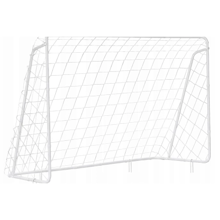 SONGMICS DUŻA Bramka METALOWA 215x150 DO PIŁKI NOŻNEJ DLA DZIECI BIAŁA
