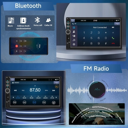 NHOPEEW SH2AM3NH Radio samochodowe 2DIN 7 cali kamera cofania POLSKIE MENU