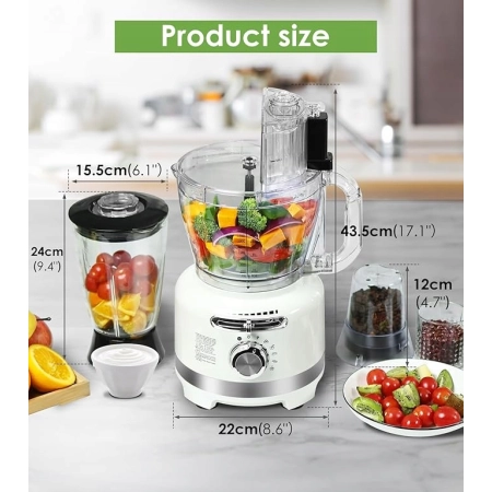Homtone CY-361 robot kuchenny 10w1, 1000 W z mikserem 1,5l i miską 3l