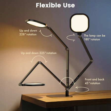 Lampa biurkowa LED LitONES F-630 15W regulacja jasności 3 tryby czarna