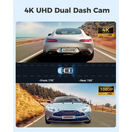 AZDOME GS63HPRO WIDEOREJESTRATOR SAMOCHODOWY 4K GPS PRZÓD TYŁ KARTA 64GB