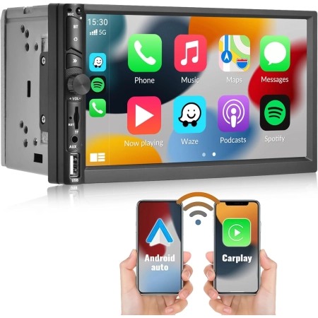 NHOPEEW A3263 Samochodowe radio Bluetooth 2 DIN, dotykowy, odtwarzacz MP5
