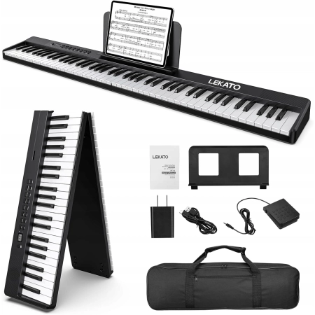 Pianino składane 88 klawiszy Lekato FP-10 Bluetooth MIDI przenośne