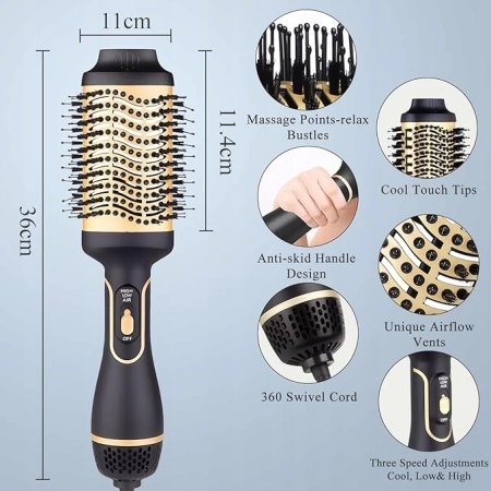Szczotka do włosów z gorącym powietrzem Hot Air Brush 3in1 OSKUDLIN MN-B50