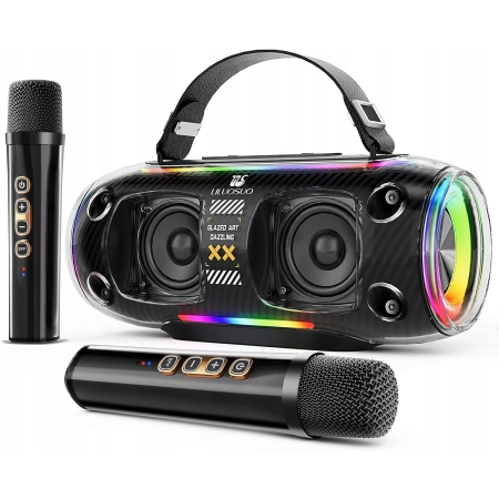 GŁOŚNIK KARAOKE BEZPRZEWODOWY BLUETOOTH LILUOSUO NR-8806 USB +2 MIKROFONY