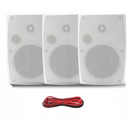 StudioFinix HOS-501 Zestaw 3 głośników białych, wodoodporne, bluetooth