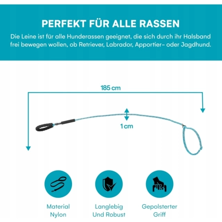 Regulowana smycz dla psa, Pull Stop, 1,8 m, komfortowa, niebieska- Happilax