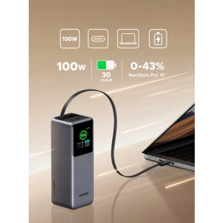 Powerbank UGREEN Nexode 20000 mAh PB726 165W Szary