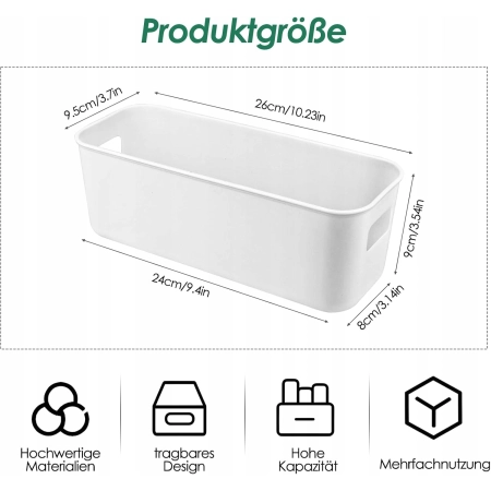 6 pudełek do przechowywania pojemniki organizer z naklejkami 26x9,5x9 6szt
