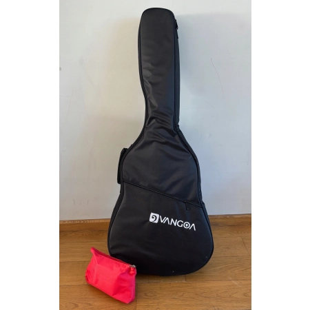 Vangoa Gitara akustyczna czarny mat 4/4 pokrowiec tuner pasek struny