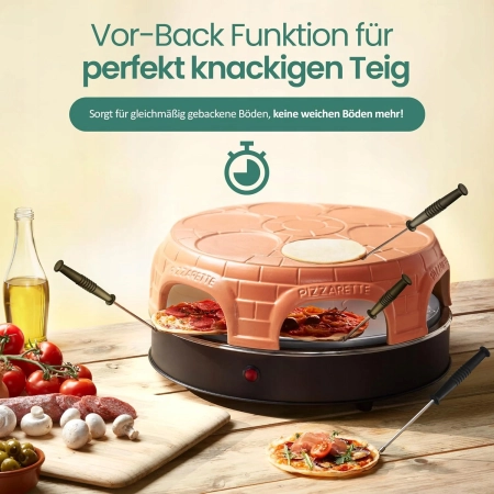 Emerio PO-115847 Piec do pizzy na mini pizzę 11 cm dla 6 osób