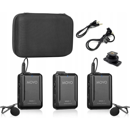 Movo WMX-1-DUO 2,4 GHz podwójny bezprzewodowy system mikrofonu krawatowego
