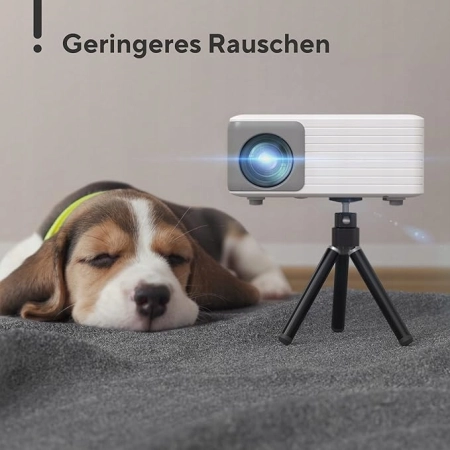 Akiyo O1 Przenośny Mini Projektor LCD FullHD Biały Statyw Pilot