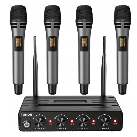 TONOR TW360 System Mikrofonów Bezprzewodowych, 4 mikrofony