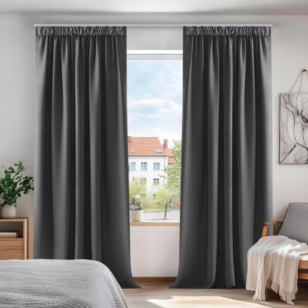 Deconovo Zestaw 2 termicznych zasłon zaciemniających na taśme 140 x 250cm,