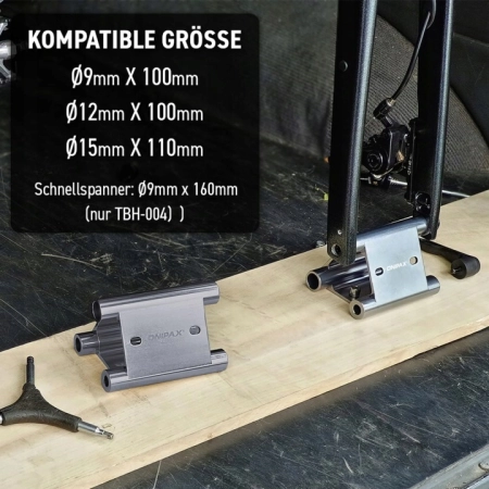 OMNIPAX UCHWYT ROWEROWY DO PRZEWOŻENIA 15 MM x110 MM 12 MM x100 MM TRÓJKĄT