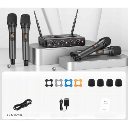 TONOR TW360 System Mikrofonów Bezprzewodowych, 4 mikrofony