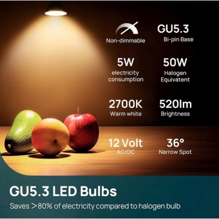 LINKIND żarówki LED GU5.3 MR16 5.5W ciepły biały 5 szt.