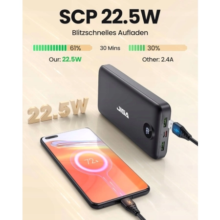 Power Bank 27000 mAh Szybkie Ładowanie PD 20W 22,5W 3xUSB Typ C Uniwersalny