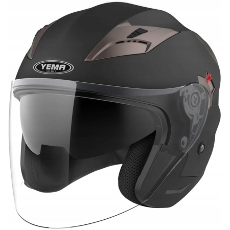 Kask motocyklowy Yema YM-627 r. M czarny Mat z podwójnym wizjerem
