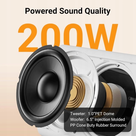 StudioFinix HOS-501 Zestaw 3 głośników białych, wodoodporne, bluetooth