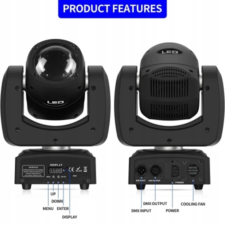 Głowa ruchoma 100W UKING ZQ02022 DMX512 Led rgb