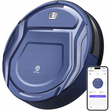 Robot odkurzający sprzątający OKP Life K2 2100 Pa WiFi Aplikacja BLUE