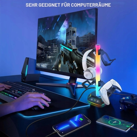 GOMETY stojak na słuchawki gamingowe RGB, tryby oświetlenia 7+1+1