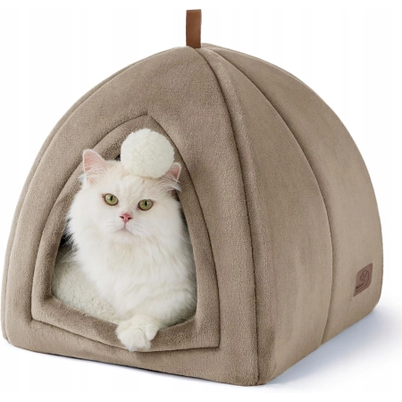 Bedsure Domek Legowisko dla Kota 2w1 40x40 cm Składana Jaskinia z Poduszką