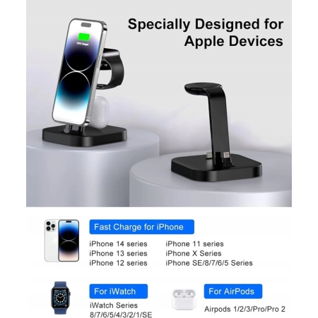 Stacja ładująca do apple 3in1 G630 biała/czarna